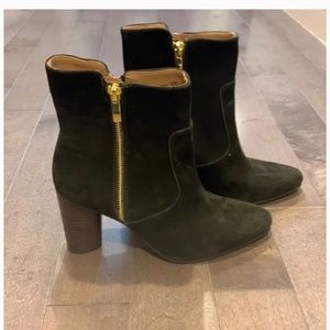 New Suede Aerosoles Asset Ankle Boots Size 11 Olive Green